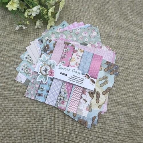 24 sheet 6"X6"Sweet Day patterned paper Scrapbooking paper pack handmade craft paper craft Background pad