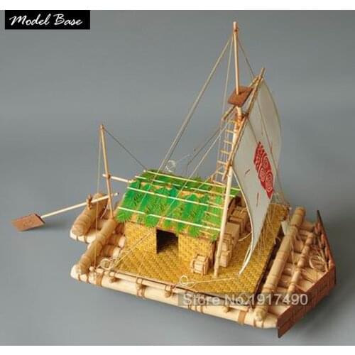 Wooden Ships Models Kits KON Tiki Boats Ship Model Wood Kit Scale 1/16 Raft Model Hot Toys Hobby Wooden Model-Ship-Assembly