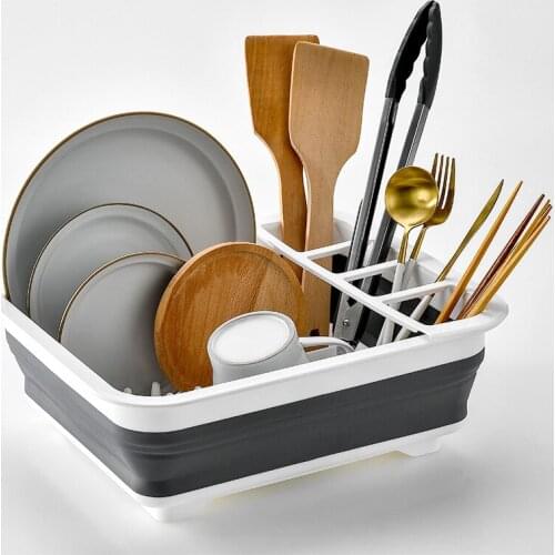 Disk Shelf Kitchen Rack Foldable Drainage Disk Basket Household Receiving Frame Drainage Basket Shelf Telescopic Bowl Shelf