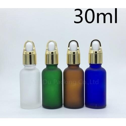 Travel bottle 500pcs 30ml amber green blue Transparent frosted glass essential oil bottle,30cc glass perfume dropper bottle