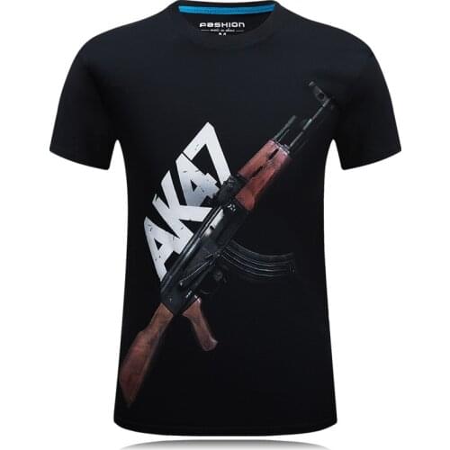 Summer New T Shirt Men 3D Print Firearms Mens T Shirt Casual Short Sleeve Tops Tees Brand Tee Shirts Homme Tops Plus Size 6xl