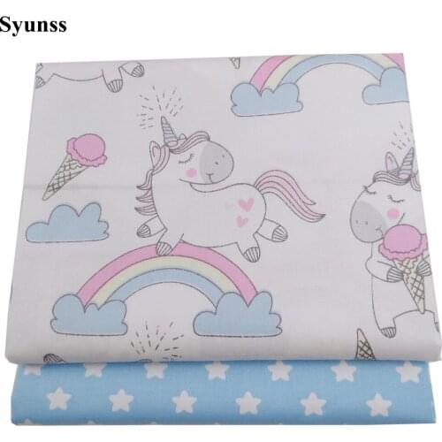 Syunss Diy Patchwork Cloth For Quilting Baby Cribs Cushions Dress Sewing Tissus Colors Cartoon Print Twill Cotton Fabric Tecido