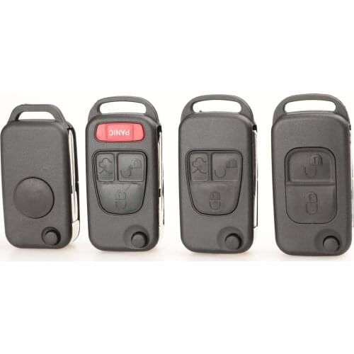 Jingyuqin 1/2/3/4 Buttons Folding Remote Car Key Shell Cover For Mercedes Benz B200 A160 W124 W202 W210 With HU39