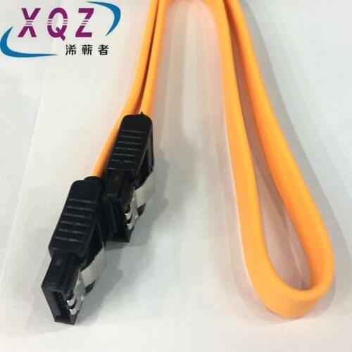 SATA data cable 40cm/1m SATA2.0 serial 7pin to 7pin harddisk cable straight plug 90 degree angle SATA cable red yellow with clip