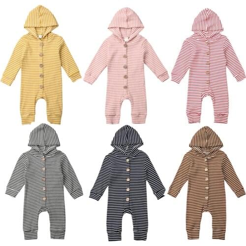 Emmababy Newborn Infant Baby Boy Girl Kids Cotton Hooded Romper Jumpsuit Clothes Outfits