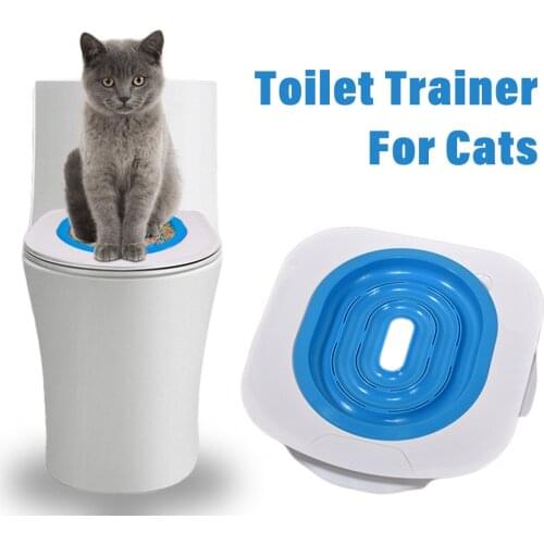 Cat Toilet Training Kit Pet Litter Box Toilet Trainer For Kitten Puppy Plastic Mat Trainer For Toilet