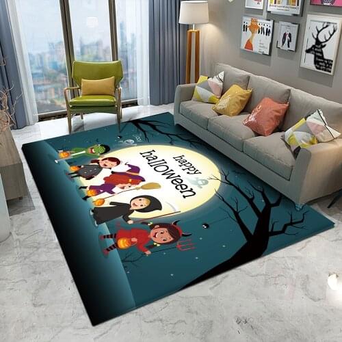 Tapis De Chambre 2022 Happy Halloween Pumpkin Pattern Flannel Non-Slip Carpet Decoration Carpet For Bedroom Living room Carpet