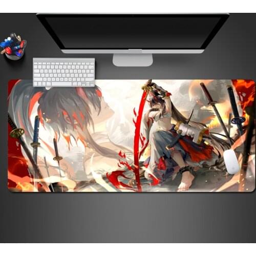 Bloody Anime Girl Mouse Pad High Quality Rubber Wash Mouse Pad Play High Quality Family Game Big Table Mat To Friend Gift
