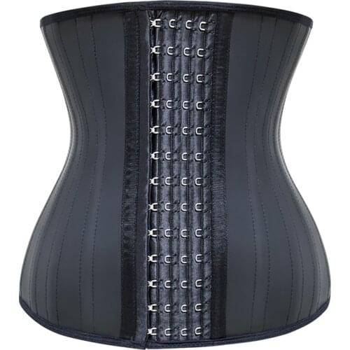 Burvogue Latex Waist Trainer 25 Steel Bone Women Modeling Strap Corset Bustiers Body Shaper Colombian Girdles Slimming Belt Plus
