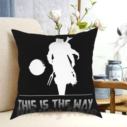 Mando Silhouette This Is The Way Pillow Case Printed Home Soft DIY Pillow cover Mandolorian Mando Baby The This Is The Way