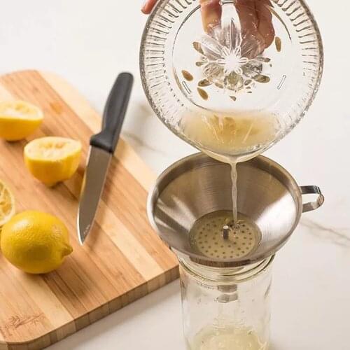 Stainless Steel Wide-Mouth Funnel Multi-Function Filter Is Removable And Easy To Clean Kitchen