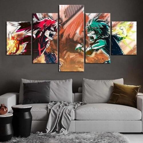 Wall Art Canvas My Hero Academia 5 Piece Anime Prints Midori Poster Pictures Living Room Modern Home Decor Paintings