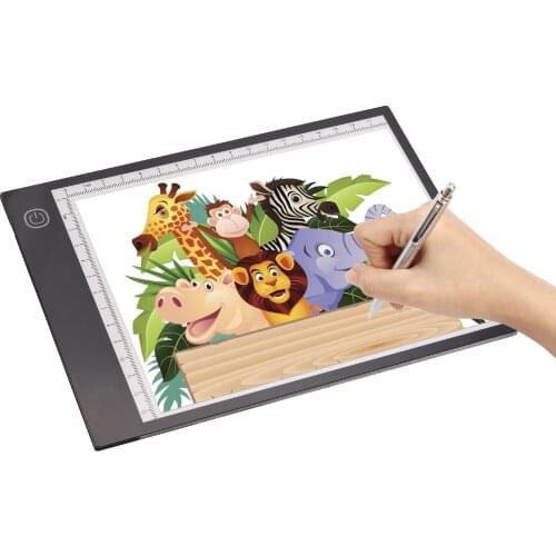 A4/A5 LED Light Pad Tracer 3mm Ultra-Thin Drawing Board Copyboard Stepless Dimming USB Powered with Scales for Painting