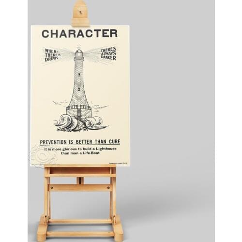 Reprint of The Temperance Poster, Promoting The Prohibition of Alcohol Wall Decor, Prevenrion is Better Than Cure Wall Picture