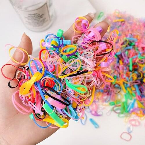2500pcs Girls Hair Accessories Nylon Rubber Band Elastic Hair Bands Headband Children Ponytail Holder Bands Kids Ornaments