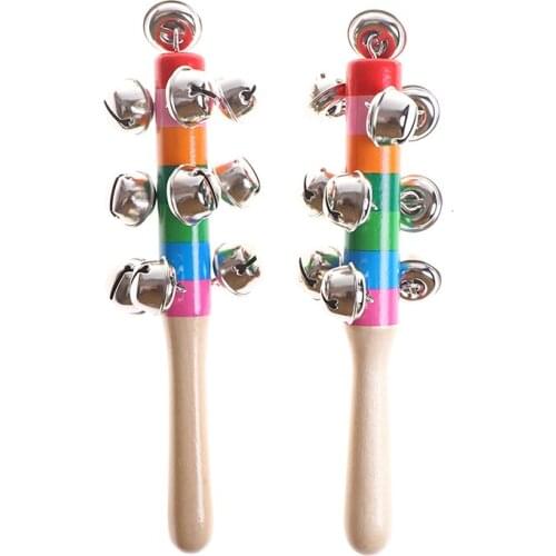 Multi color Baby Rattles Wooden Bell Instruments Ringing Infant Toys Newborns baby toys Baby Kids Children Educational Toy