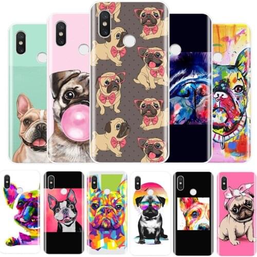 Cute bulldog Soft Silicone Phone Case For Redmi 4 5 5A 6A 6pro 7 5PLUS NOTE 5 6 7 8 4X PRO