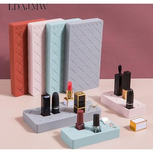 Silicone Lipstick Storage Rack Desktop Cosmetic Organizer Multi-lattice Finishing Rack Household Goods