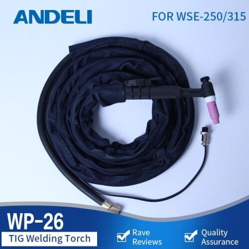 ANDELI AC/DC TIG Torch Welding nozzle tools Gun WP-26 4m for AC/DC TIG Welding Machine TIG Welding Torch solder wire