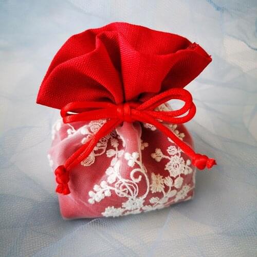 Packaging Gift Bags Pearl Cotton Cloth Drawstring Pocket Thickened Drawstring Candy Dragees Wedding Craft Packages Flower Box