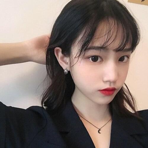 Zircon Balck Moon Pendant Necklace Women Gril Simple Gothic Style Choker Necklaces Jewelry Female Simple Pendant Necklace 2021