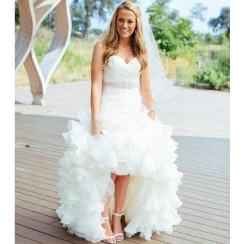 Vestido de Noiva 2021 Romantic Sweet Ruffles Organza Wedding Dress Mermaid beaded Bridal Gown wedding gown Robe De Mariee