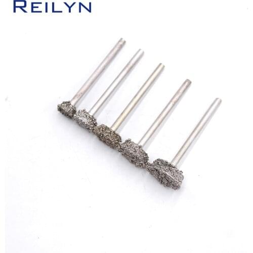 12pc coarse grade rough grit 3mm Emergy diamond abrasive bits peeling needle E 10MM/12MM/14MM/16MM Shank 2.35mm