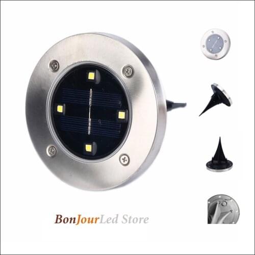 10pcs/lot Free Shipping Solar Path Light 4 LED Solar Power Buried Light Ground Lamp Outdoor Pathway Garden Deck Underground Lamp