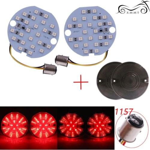 1157 LED Flat Turn Signals Insert Bulb With Smoke Lens For Harley Electra Ultra Glide FLHTC FLHT FLSTF