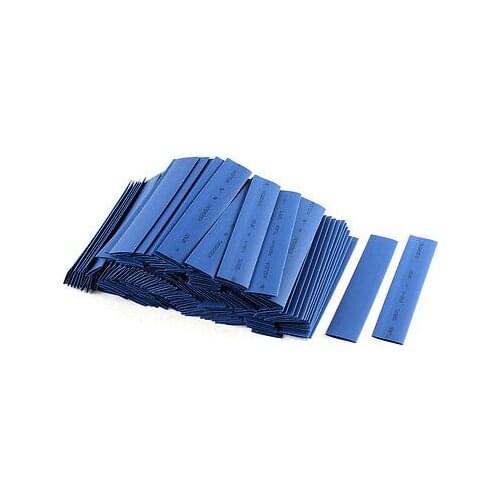 150pcs 12mm Dia 100mm Long Polyolefin 2:1 Heat Shrink Tubing Wrap Sleeve Blue