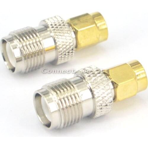 2 Pieces TNC - SMA Adapter RP TNC Female to RP SMA Male Straight Connector