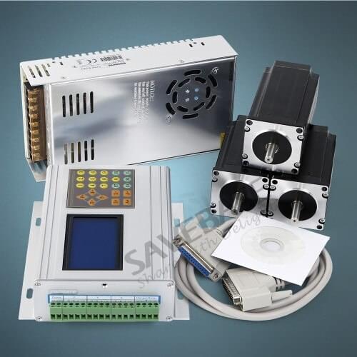 3 Axis TB6560 Controller 0-15A HB Nema23 Stepper Motor 24V PSU For CNC Kit