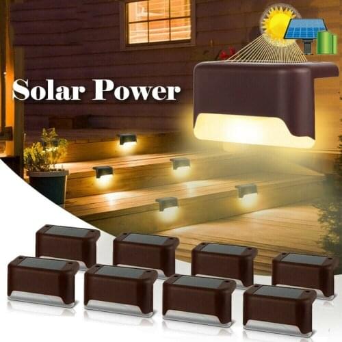 4pcs/pack Solar Deck Lights Solar Step Lights Outdoor Waterproof Led Solar Fence Lamp for Patio Stairs Garden Pathway Step Yard
