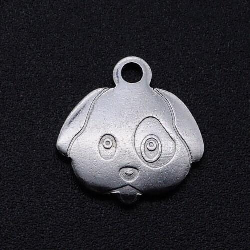 5pcs/lot 100% Stainless Steel Dog DIY Charm Pendant Wholesale Top Quality Bracelet Making Charms Never Tarnish