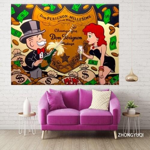 Alec Monopolys Dom Perignon HD Wall Art Canvas Poster Print Canvas Painting Decorative Picture for Office Living Room Home Decor