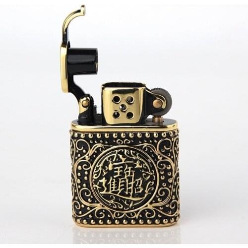 Armor Lucky Get Rich High-grade Pure Copper Kerosene Lighter Smoking Accessories Gadgets for Men Briquets Et Accessoires Fumeurs