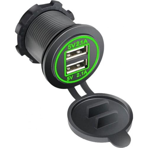 Car Charger High Temperature Resistant Digital Display 12-24V Waterproof Motorcycle Charger Adapter for Car Lighter Adapter