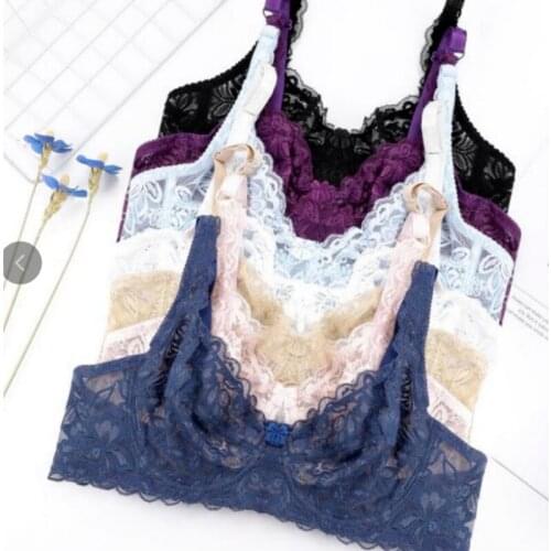 Sexy Lace Bras For Women Thin see-through bra Sexy Lingerie Comfort Push Up Bra Adjusted Plus Size Backless Bralette