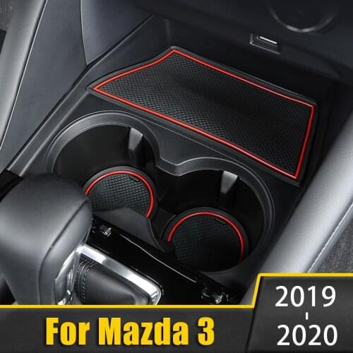 For Mazda 3 Axela 2019 2020 Rubber Mat Door Mat Interior Anti-Slip Cup Pad Gate Slot Pad Decoration Accessories