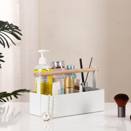 50LB Home Tool Box Storage Basket Wood Handle Organizer Multi-function for Kitchen Bathroom Jewelry Cosmetic Container