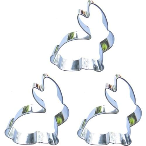 Big white rabbit shape 3 piece biscuit cutting molds, baking tools, cake decorating soft candy tools