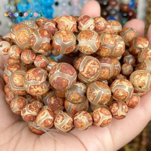 Natural Stone Yellow Soccer Old Agates Beads Loose Spacer Round For Jewelry Making 6-12MM DIY Bracelet Accessories Wholesale