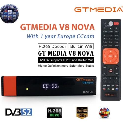 Gtmedia V8 NOVA Satellite Receiver HD 1080P DVB-S2 Scart Support Europe Spain ccam Built in Wifi 3G dongle TV Box Decoder