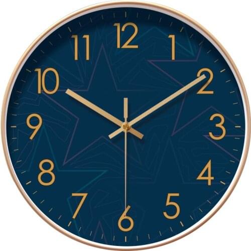 Round Creative Mute Modern Design Large Wall Clock Clocks for Home Kitchen Living Room Decor Battery Operated Silent