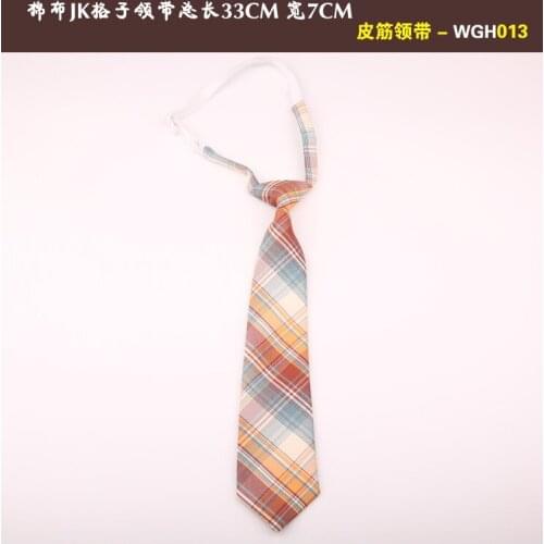 Small tie ladies lazy rubber band lattice Japanese JK uniform male and female students Harajuku college fashion new free play