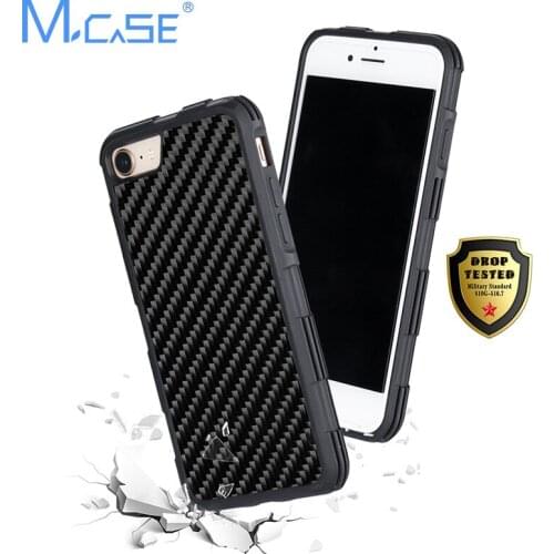 Mcase Shockproof Real Carbon Fiber Phone Cases For iPhone 7 8 Cover Luxury Soft TPU Anti-Shock Carbon Fiber Case For iPhone 7 8