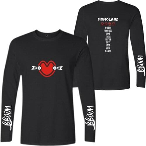 Fashion Kpop MOMOLAND Printed Hip Hop Sports Men Women T Shirts Casual Tee Shirt Tops Long Sleeve T-shirt Sweatshirt Clothes 4XL