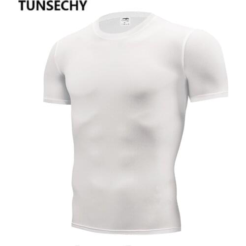 2020 mens summer leisure compression sport T-shirt fashion white short-sleeved solid skateboarding T-shirt