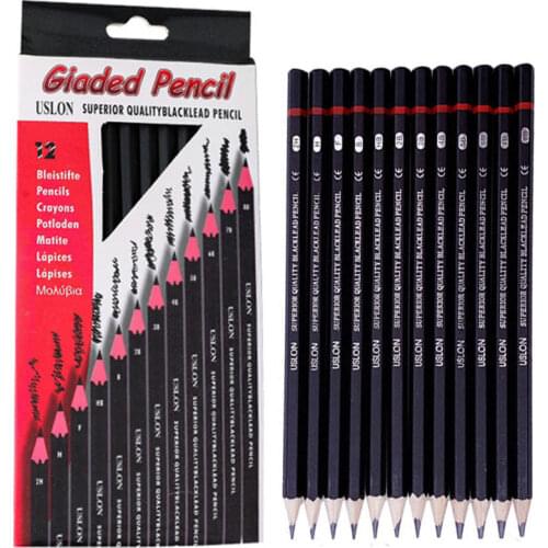 12Pcs/set 2H-8B Wooden Lead Pencils Set for Professional Drawing Painting Journal Writing Sketch Pencils school Art supplies