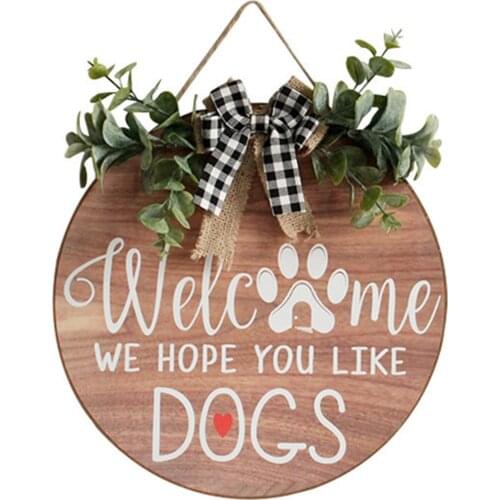 Christmas Decoration Wooden Sign Door Hangings Home Outdoor Decorations Housewarming Gift Coffee Color Wreath